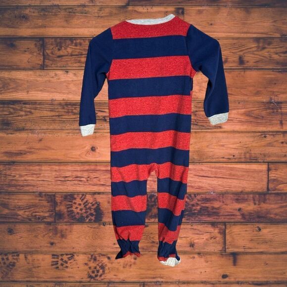 5 for $25🔥Carter's Red & Blue Striped Footie Pajamas Boys Size 4T - Picture 2 of 6